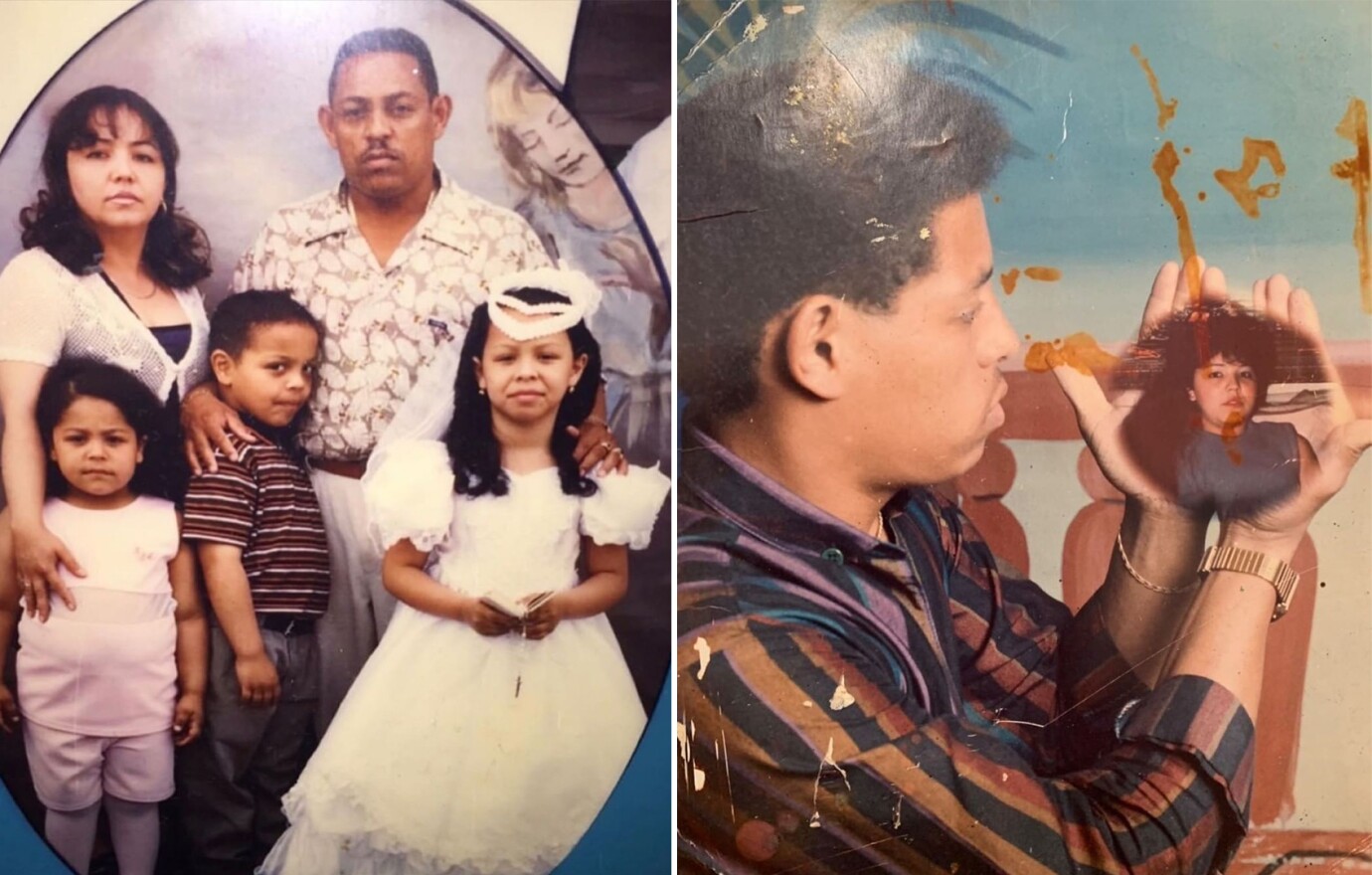 Los padres de Lizbel Ortiz, Anderson y Reina, y sus hermanos, en East New York, Brooklyn, 1999.